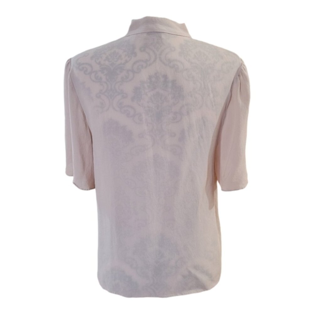 Aritzia Little Moon Zinnia Floral Embroidered Tie-Neck Blouse size medium - Picture 3 of 12